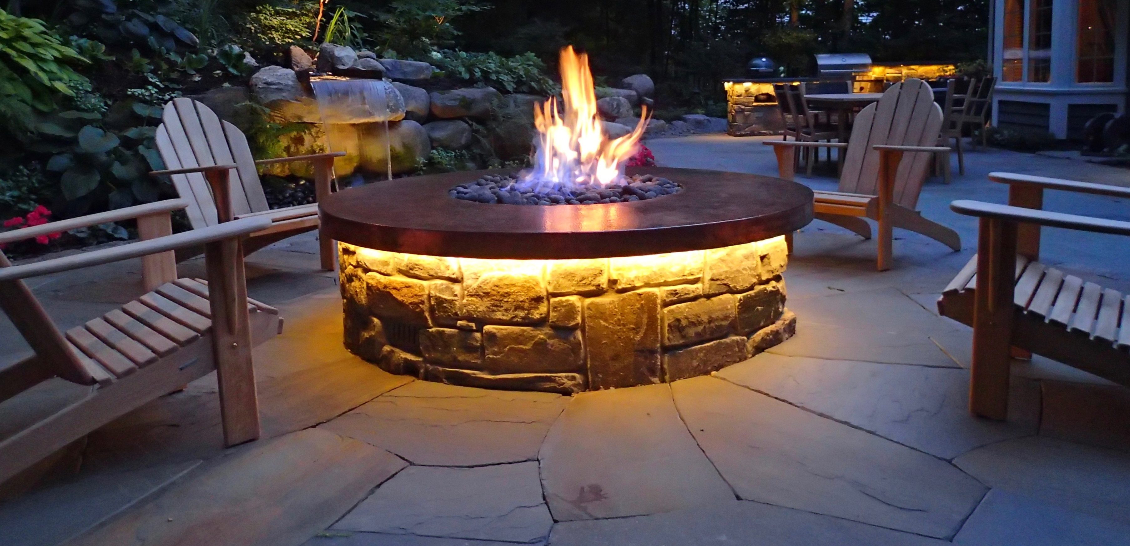 Fire-pit outdoor lighting
