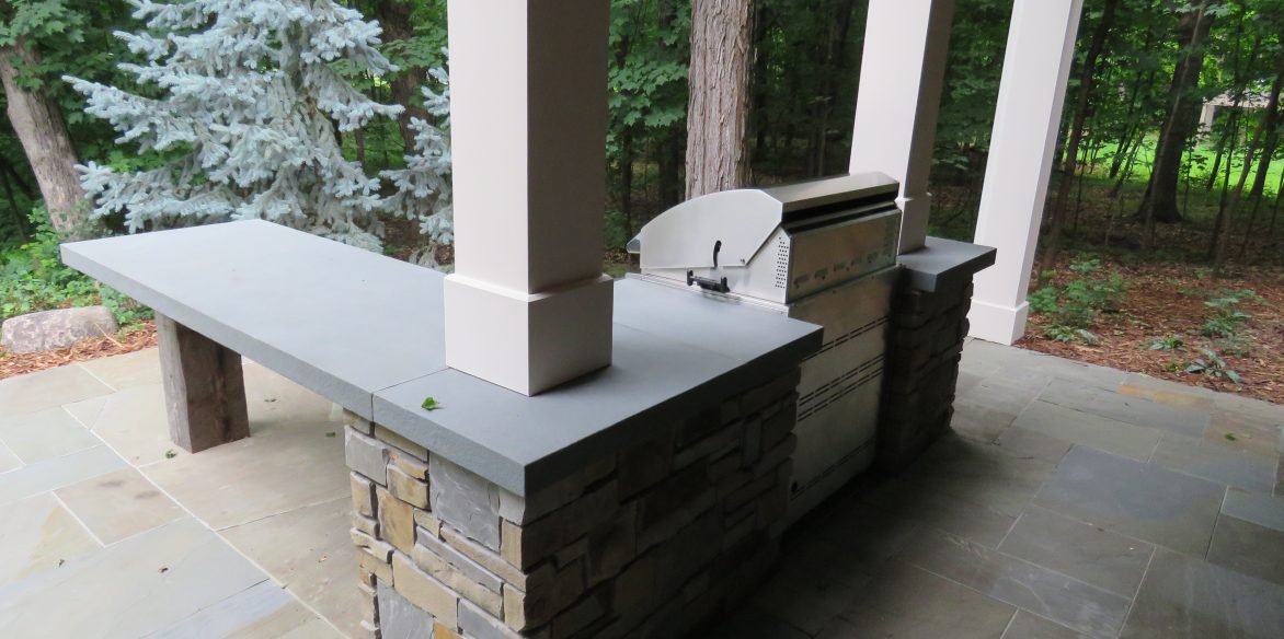 Stone grill and table