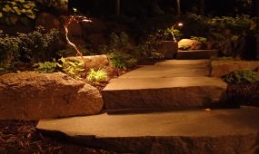 Stone steps copper outdoor light